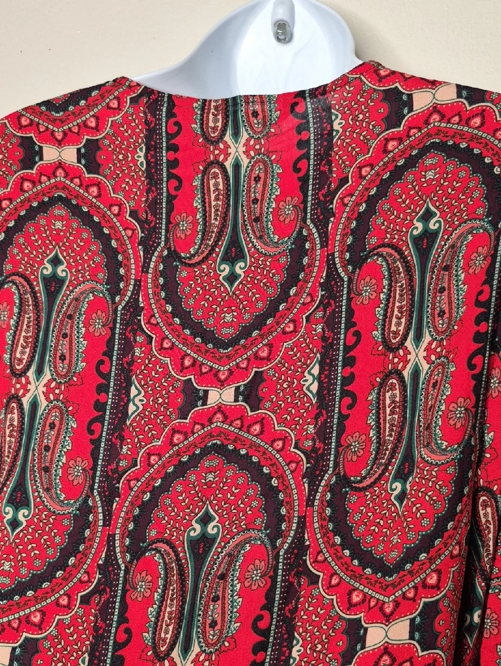 Zara Red Paisley Mini Dress with Black Accents - Picture 9 of 11